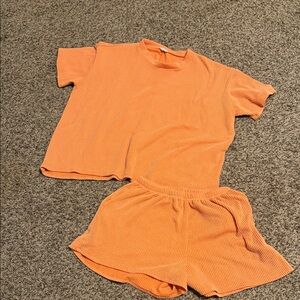 Lovely Melody Orange Two-Piece Set